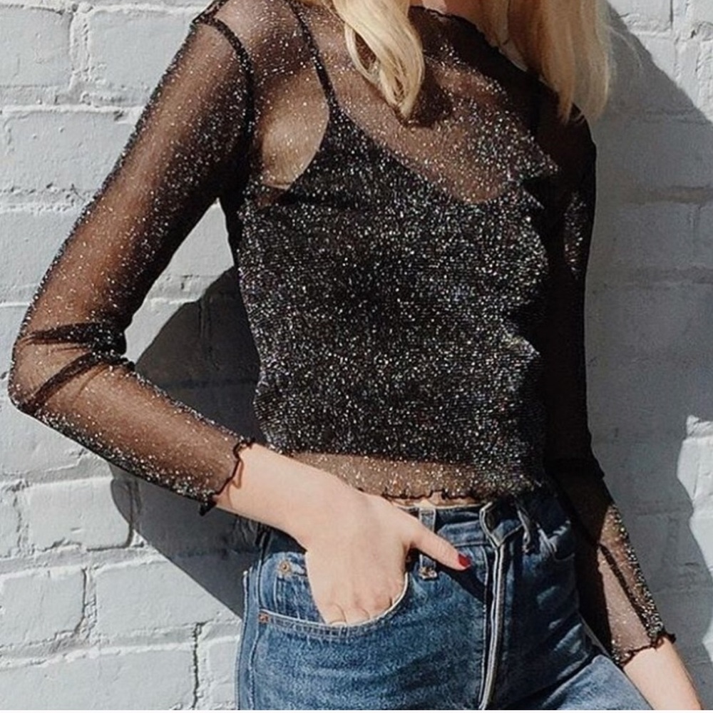 Brandy Melville Renee Glitter top